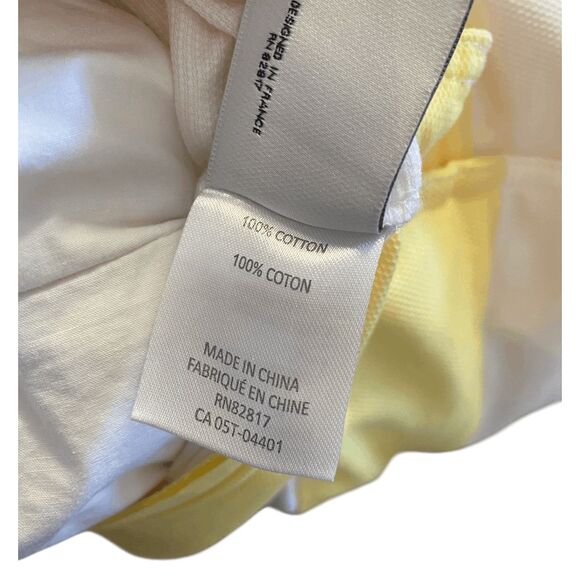 Lacoste Yellow Rugby Stripe Throw Pillow 18" Square Duck Down Feather Insert - Picture 4 of 7